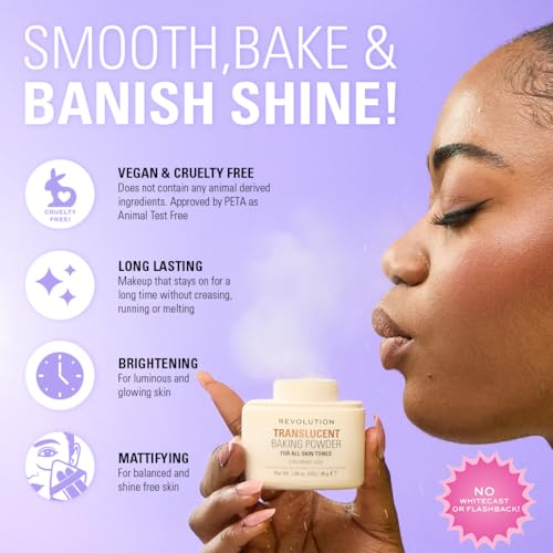 Loose Baking Powder for Makeup - Long Lasting, Brightening, Suitable for Medium to Dark Skin Tones