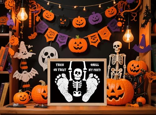 Halloween Trick or Treat Smell My Feet Footprint Art Kit - Baby Shower & Craft Supplies
