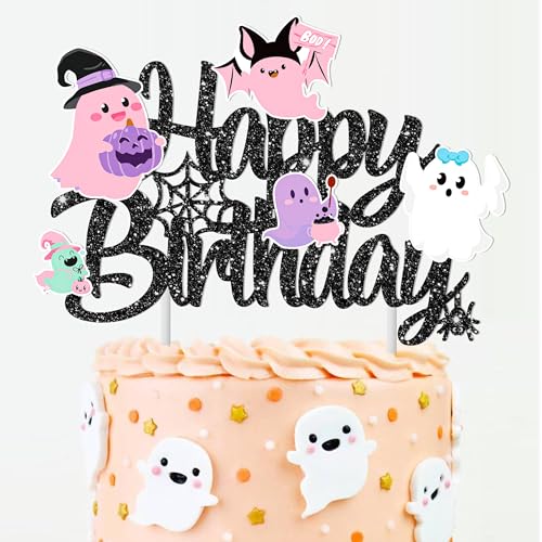 Halloween Ghost Cake Topper Spooky Ghost Theme Birthday Decoration for Haunted House Party