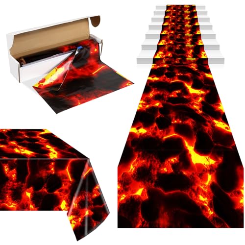 Lava Floor Runner Carpet with Cutter Box for Halloween Party Decor