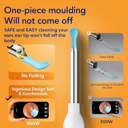 Ear Wax Removal Tool with Camera 1296P HD, Wireless Ear Scope Kit with 8 Tips - Cream Milky