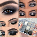 Eyeshadow Palette Black Smokey Silver Glitter - 9 Colors, Variation A1