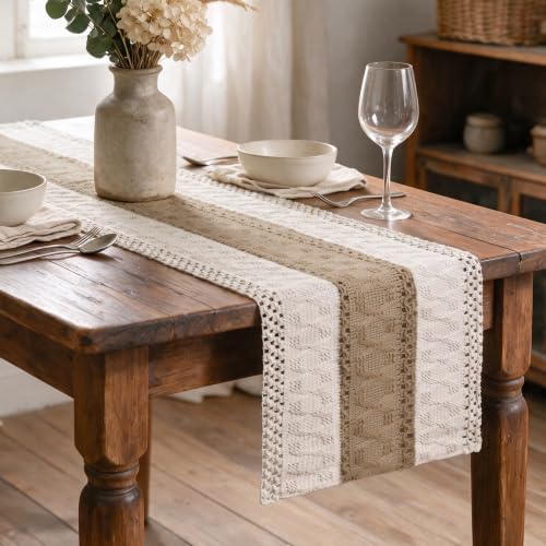 Linen Farmhouse Rustic Table Runner 12x36 Inch - Artoid Mode