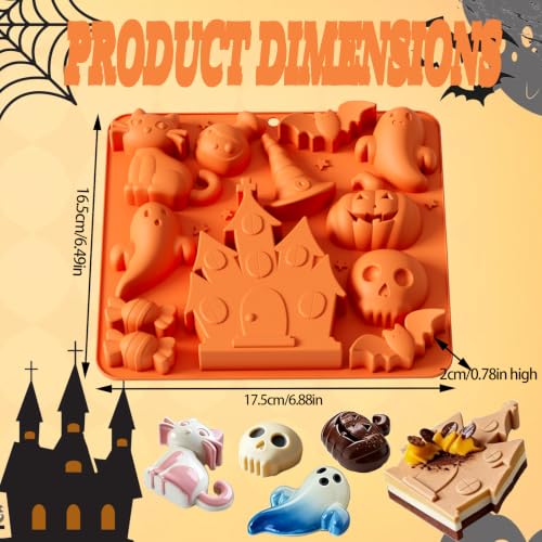 Halloween Silicone Molds 10 Cavity Candy & Cake Shapes for Treats & Crafts