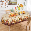 Fall Pumpkin & Leaf Oval Tablecloth 60 x 120 Inch - Autumn Decor