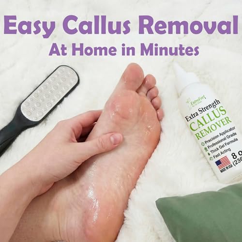 Foot Callus Remover Gel & File Set - 8 oz Extra Strength Callus Removal with Double Sided Foot File