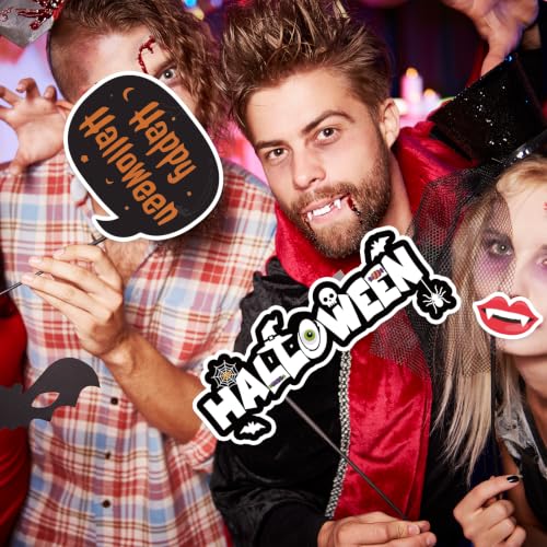 25PCS Halloween Photo Booth Props Kit for Spooky Party Decorations