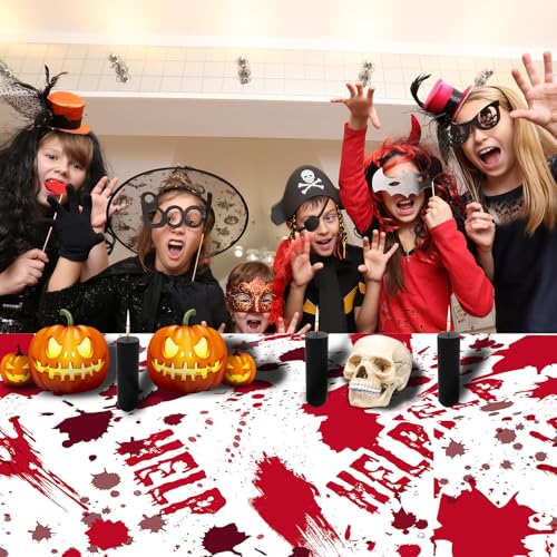 Blood Handprint Halloween Tablecloth - 54 x 108 Inch Rectangular Spillproof Decor
