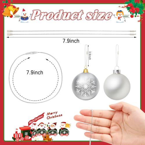 Silver Christmas Ornament Hangers - 500 Pack, Smooth Snap Fastener, 7.9 Inch