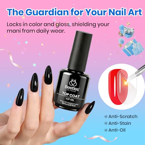 Gel Nail Polish Top & Base Coat Set with White Polish - 2 Pcs 15ml
