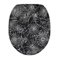 Spider Web Toilet Seat Cover Halloween Bathroom Decor - Elastic Fit, Machine Washable