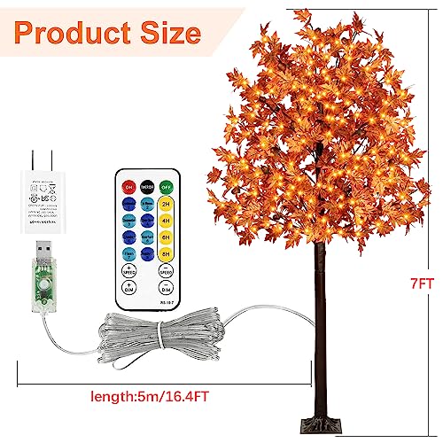 7FT 170 LED Lighted Maple Tree - Autumn Thanksgiving Decor with Remote - Variation of THIS listing