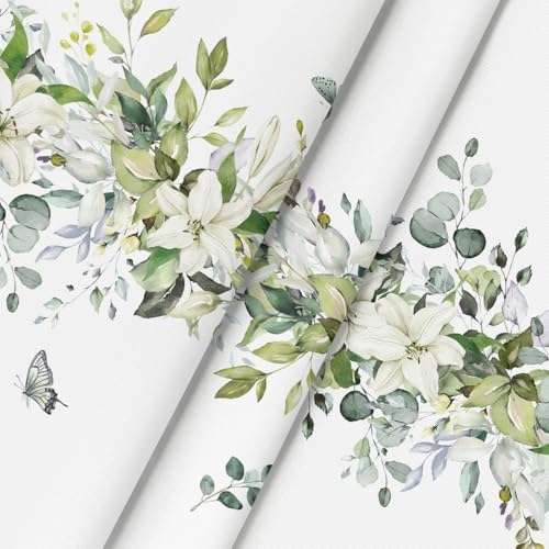 Round Eucalyptus Tablecloth 60x60 Inch - White, Durable Polyester