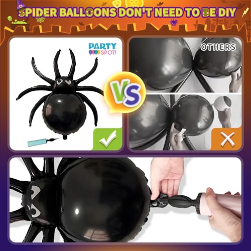 Halloween Party Decorations Kit with Balloons, Web, Spider, Banners & Backdrop