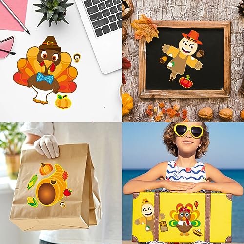 Thanksgiving Stickers for Kids Make a Turkey Face Set - Autumn Fall Party Supplies