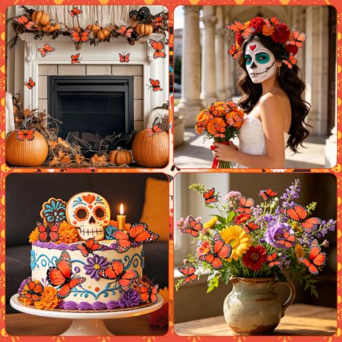 70Pcs Monarch Butterfly Wall Decor Set - 3D Halloween Butterfly Decorations