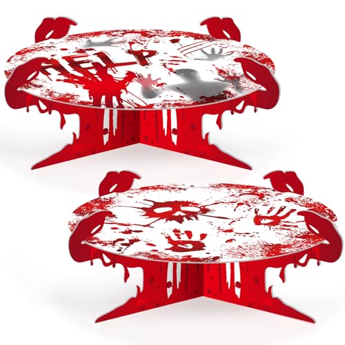 Halloween Bloody Cupcake Stand Party Decorations - Bloody Handprint Dessert Display