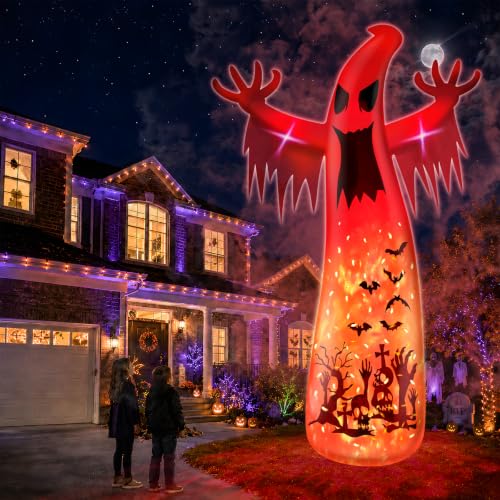 14 Ft Giant Halloween Inflatable Ghost Yard Decoration with Flame Light
