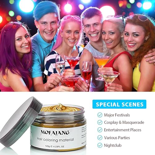 Temporary Hair Wax Spray - Gold Color, Safe & Long-Lasting, 4.23 oz
