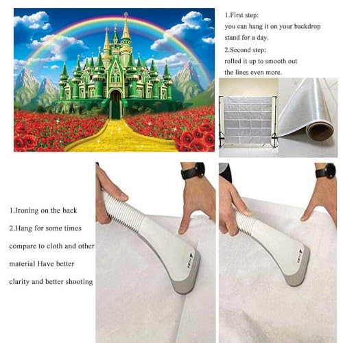 8x6FT Rainbow Castle Backdrop for Photography Princess Birthday Party Decorations