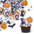 72PCS Edible Halloween Cupcake Toppers Wafer Paper Cake Decorations