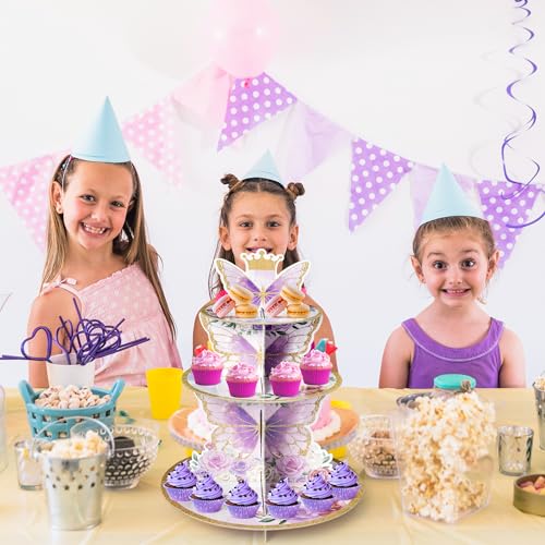 Purple Butterfly Cupcake Stand 3-Tier Party Dessert Tower - Variation of THIS listing