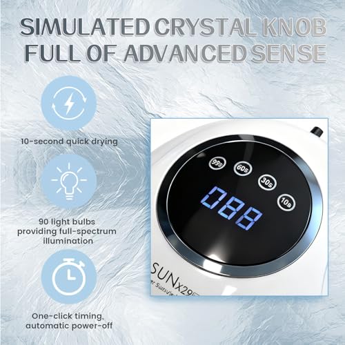 Professional UV LED Nail Lamp 500W with 90 LEDs, Smart Sensor & 4 Timers