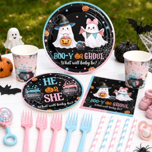 Halloween Gender Reveal Decorations Kit Booy or Ghoul for Baby Shower - Variation of Halloween