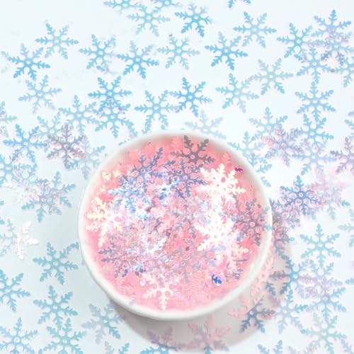 Snowflake Confetti 500pcs Winter Snowflake Xmas Sequins Party Table Decor - Pink 2