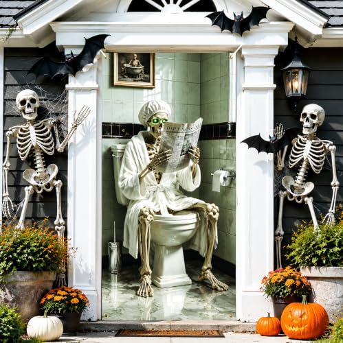 Halloween Skull Door Cover Decoration 35x71 Inch - Skeleton-A