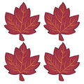Fall Leaves Placemats Set of 4 - Embroidered Maple Leaf Table Mats, 15x18 Inches
