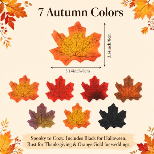 Fall Maple Leaf Garland - 350 Fake Autumn Leaves for Decor & Crafts
