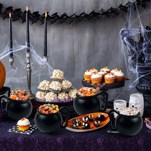 15 Pcs Halloween Cauldron Mug Set - 15 OZ Plastic Witch Party Cups