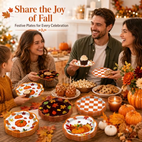 Fall Paper Plates 48pcs Autumn Party Dessert Plates - Variation of This Listing