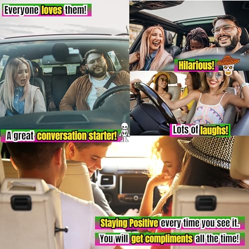 Skull Car Coasters 2 Pack - Funny Gothic Skeleton Cup Holder Accessories