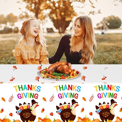 Thanksgiving Tablecloth 3 Pack 54x108 Inches Fall Plastic Disposable Table Covers - Thanksgiving Party Decorations - Thanksgiving Tablecloth Variation of THIS listing
