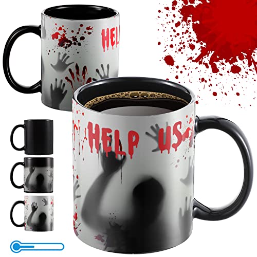 Color Changing Zombie Mug - Heat Sensitive Ceramic Coffee Cup, 11 oz