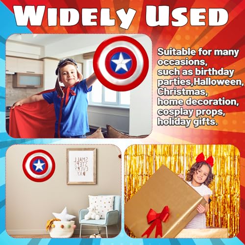 12 Inch Plastic Captain Round Shield Role Play Toy for Superhero Cosplay Halloween & Party