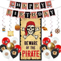 Pirate Theme Birthday Decorations Set with Banner, Balloons & Swirls
