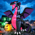 Purple 12FT Halloween Inflatable Dragon with Pumpkin Outdoor Decoration