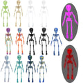 15-Pack Poseable Skeleton Magnets for Fridge and Locker | Glow in Dark & Articulated Halloween Decor