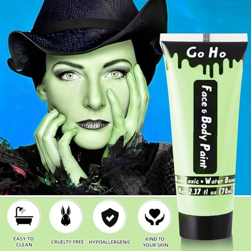 Pastel Green Body Paint - Washable Halloween Makeup, Non-Toxic, 2.37oz