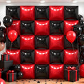 Black and Red Square Foil Balloon Wall Kit - 50PCS Double Sided Metallic Balloons for Party Decorations Variation of THIS listing