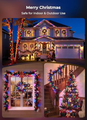 Minetom Multicolor Christmas String Lights 2 Pack, 20 Feet, 100 LEDs