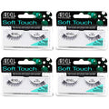 Soft Touch 150 False Eyelashes - Natural Look Strip Lashes, Lightweight Tapered Tips, 4 Pack
