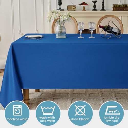 Royal Blue Rectangle Tablecloth 2 Pack - 90x132 Inch for 6ft Tables, Polyester