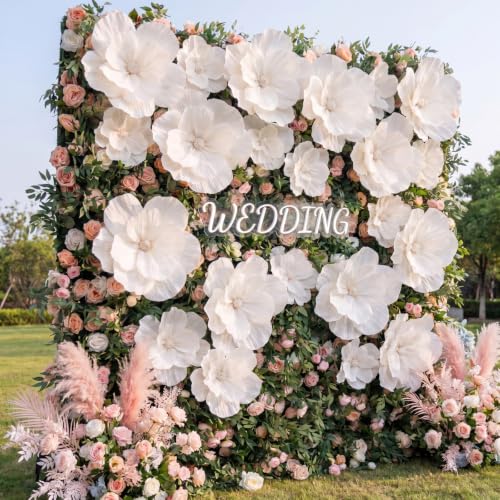White 96 Pcs Giant Paper Flowers Set - Large Crepe Flower Decor