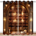 Blackout Curtains Set - 2 Panels 52x63 Inches for Bedroom Living Room - Book4 Variation