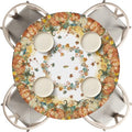 Fall Fitted Round Tablecloth 45-56 Inch with Pumpkin Leaves Orange - 56" Variation