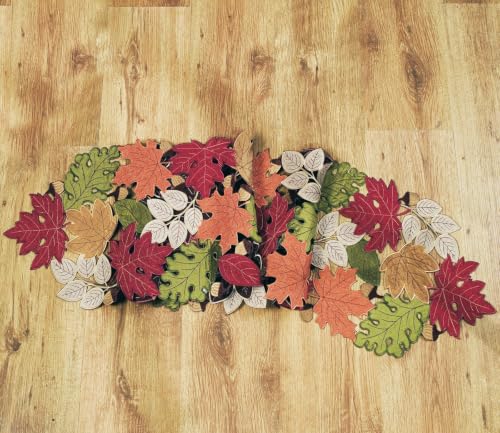 KEVA Fall Maple Leaves Table Runner 13x72in for Thanksgiving Autumn Decor